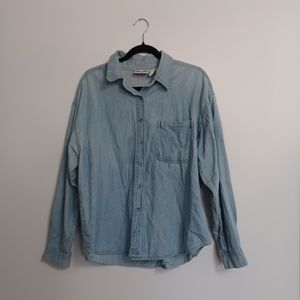 Vintage Looney Tunes Denim Buttom Down Shirt